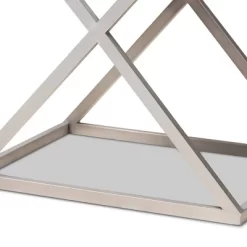 1 Drawer William Silver Metal Nightstand Silver/Black - Baxton Studio -Cozy Living Deals Store GUEST d6dcdbc3 7000 42a2 93f2 4fa15577a15e