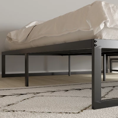 Merrick Lane 14 Inch Steel Bed Frame With Steel Slat Support For Any Mattress (No Box Spring Required) 3 Merrick Lane 14 Inch Steel Bed Frame With Steel Slat Support For Any Mattress (No Box Spring Required) - Image 3