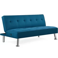 Yaheetech Modern Fabric Convertible Futon Sofa Bed With USB Ports -Cozy Living Deals Store GUEST d70b4c77 487d 4d93 96fc 169dda4637db