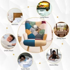 FERPIT Upholstered Wingback Accent Chair & Rocking Chair With Rubberwood Legs & Rockers -Cozy Living Deals Store GUEST d71b6dce 0a9b 4b30 94c1 d280107ffa97