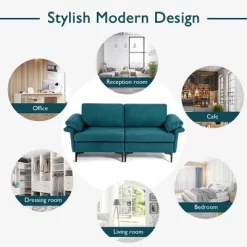 Costway Modern Loveseat Fabric 2-Seat Sofa Couch For Small Space W/ Metal Legs BlueRust Red 17 Costway Modern Loveseat Fabric 2-Seat Sofa Couch For Small Space W/ Metal Legs BlueRust Red -Cozy Living Deals Store GUEST d73935a6 3077 4d51 90c3 b1158e3b2987