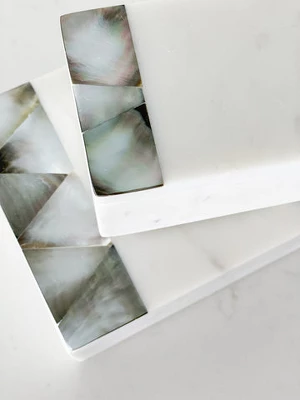 Grey Mother Of Pearl White Marble Decor Box - Anaya 2 Grey Mother Of Pearl White Marble Decor Box - Anaya - Image 2