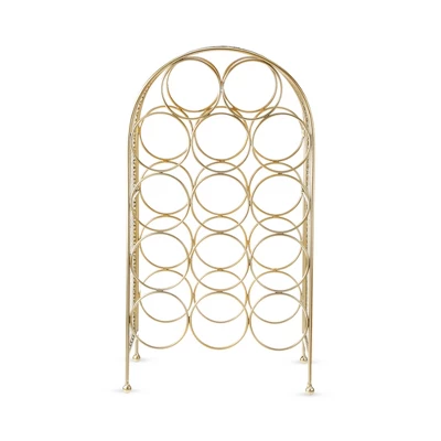 Twine Trellis Wine Rack, Holds 14 Bottles, Gold Countertop Wine Storage, Cast Iron 3 Twine Trellis Wine Rack, Holds 14 Bottles, Gold Countertop Wine Storage, Cast Iron - Image 3