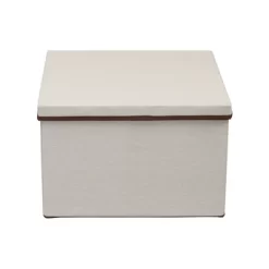 Household Essentials Square Storage Box With Lid Natural With Brown Trim -Cozy Living Deals Store GUEST d7678eda 49f7 4532 8546 d28e2d1472c4