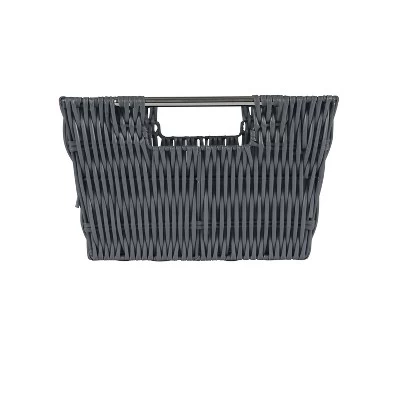 Simplify 3pc Rattan Tote Set With Sterling Silver Handles Charcoal 2 Simplify 3pc Rattan Tote Set With Sterling Silver Handles Charcoal - Image 2
