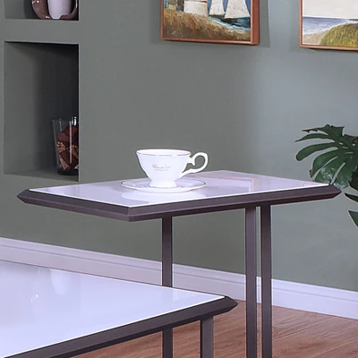 Inlissa 2 Open Shelf Console Table Gun Metal/White High Gloss - MiBasics 4 Inlissa 2 Open Shelf Console Table Gun Metal/White High Gloss - MiBasics - Image 4