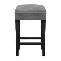 Cassidy Wood Upholstered Backless Counter Height Stool Black/Charcoal Velvet - Hillsdale Furniture -Cozy Living Deals Store GUEST d852e4c0 cd05 4595 bbd4 6fc2e911208a