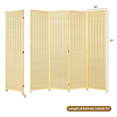 Costway 4 Panel Room Divider Screen Portable Folding 6 Ft Partition Screen 4 Costway 4 Panel Room Divider Screen Portable Folding 6 Ft Partition Screen - Image 4