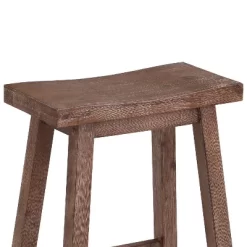 Wooden Frame Saddle Seat Counter Height Stool Brown - Benzara -Cozy Living Deals Store GUEST d886707a 4d5e 4893 a32e 188ae8e769a2