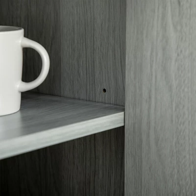 HOMCOM Industrial Buffet Cabinet, Kitchen Sideboard With Metal Grid Flip Drawer, 2-Tier Cabinet, Adjustable Shelf For Living Room, Dining Room, Gray 5 HOMCOM Industrial Buffet Cabinet, Kitchen Sideboard With Metal Grid Flip Drawer, 2-Tier Cabinet, Adjustable Shelf For Living Room, Dining Room, Gray - Image 5