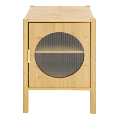 Organnice Single Door Nightstand, Bamboo Bedside Table 1 Organnice Single Door Nightstand, Bamboo Bedside Table