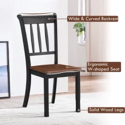 Costway Set Of 2 Wood Dining Chair High Back Kitchen Whitesburg Side Chair BlackWhite -Cozy Living Deals Store GUEST da0f2ae1 f9f0 4024 b96a 249f4248cc49