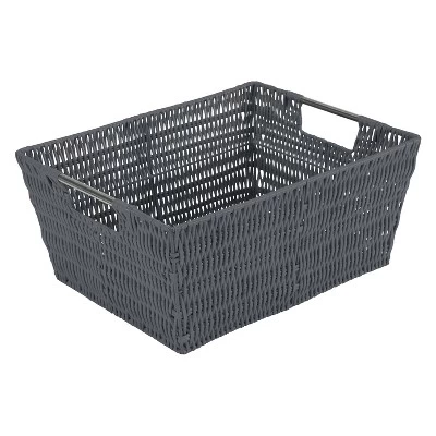 Simplify 3pc Rattan Tote Set With Sterling Silver Handles Charcoal 4 Simplify 3pc Rattan Tote Set With Sterling Silver Handles Charcoal - Image 4