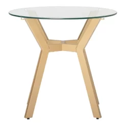 24" Architect Round End Table Gold/Clear Glass - Studio Designs Home -Cozy Living Deals Store GUEST daec7474 80e4 45a4 a804 22b77d686c71