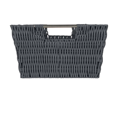 Simplify 3pc Rattan Tote Set With Sterling Silver Handles Charcoal 1 Simplify 3pc Rattan Tote Set With Sterling Silver Handles Charcoal