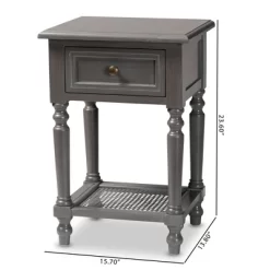 Sheldon Vintage Wood 1 Drawer Nightstand Gray - Baxton Studio 17 Sheldon Vintage Wood 1 Drawer Nightstand Gray - Baxton Studio -Cozy Living Deals Store GUEST dbaa51c6 43f2 44f8 9adc 2e7336967467