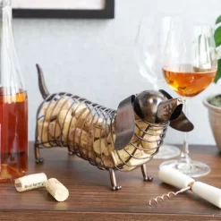 True Dachshund Cork Holder, Decorative Wine Cork Storage And Decor, Set Of 11, Brown Finish