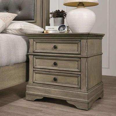 3pc Kritan Bed With 2 Nightstands Antique Warm Gray - HOMES: Inside + Out 5 3pc Kritan Bed With 2 Nightstands Antique Warm Gray - HOMES: Inside + Out - Image 5