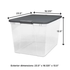 Homz 64-Quart Clear Plastic Stackable Storage Bin With Lid Container Box With Latching Handles For Home Garage Organization, Gray (2 Pack) -Cozy Living Deals Store GUEST dc6a0740 a26b 4c53 9a98 b2271da6b49f