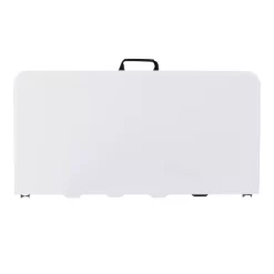 Flash Furniture 2.79-Foot Square Bi-Fold Granite White Plastic Folding Table With Carrying Handle