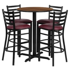Flash Furniture 30'' Round Laminate Table Set With X-Base And 4 Ladder Back Metal Barstools -Cozy Living Deals Store GUEST dcdb64cd 6031 4836 ace6 f76506428b3d