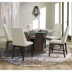 Simms Round Standard Height Dining Table Walnut - Picket House Furnishings