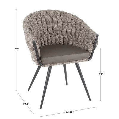 Braided Matisse Contemporary Armchair Black/Gray/Cream - LumiSource 8 Braided Matisse Contemporary Armchair Black/Gray/Cream - LumiSource - Image 8