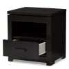 Bienna Modern And Contemporary Finished 1 Drawer Nightstand Dark Brown - Baxton Studio