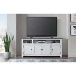Foundry 65" TV Stand White Stain With Gray Top - Martin Svensson Home -Cozy Living Deals Store GUEST de099731 65c4 404f 9679 51dc3255d21a