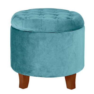 Large Round Button Tufted Storage Ottoman - HomePop 11 Large Round Button Tufted Storage Ottoman - HomePop - Image 11