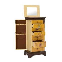 Beatrice Antique Parchment Hand Painted Jewelry Armoire - Powell Company -Cozy Living Deals Store GUEST de4bada7 d55a 45f1 b7a8 a428b266a731