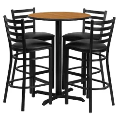 Flash Furniture 30'' Round Laminate Table Set With X-Base And 4 Ladder Back Metal Barstools -Cozy Living Deals Store GUEST de6de019 4fdb 405f b0e4 2e4716fb3016