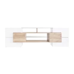 Versatile TV Stand For TVs Up To 80" With 2 Lighted Glass Shelves And LED Color Changing Lights - ModernLuxe -Cozy Living Deals Store GUEST deba4fcf 36dd 4d93 8b9c 5f9f06654fa6