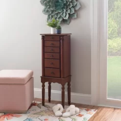 Wylie Jewelry Armoire Cherry Red - Powell Company -Cozy Living Deals Store GUEST df3710c2 01e0 47b9 9fea 7c12b6a5a876