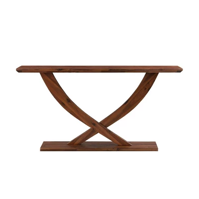 Rasmus Acacia Wood Console Table Wire Brushed Finish Chestnut - Boraam 2 Rasmus Acacia Wood Console Table Wire Brushed Finish Chestnut - Boraam - Image 2