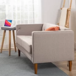 54" Pascal Loveseat Sofa With USB Oatmeal - Zinus -Cozy Living Deals Store GUEST df7f76ee 6bb1 4a10 a927 8ebaa1d0cf9d