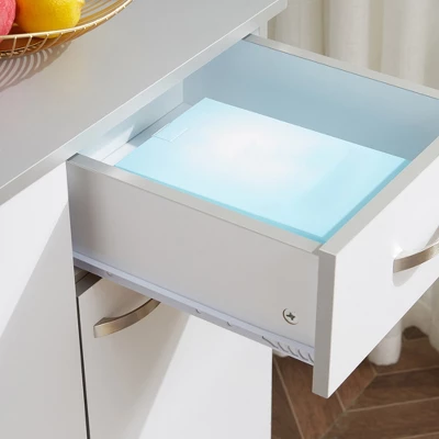 HOMCOM 71" Freestanding Buffet With Hutch, Kitchen Pantry, Cupboard With 6 Doors, 3 Adjustable Shelves, And 1 Drawer 7 HOMCOM 71" Freestanding Buffet With Hutch, Kitchen Pantry, Cupboard With 6 Doors, 3 Adjustable Shelves, And 1 Drawer - Image 7