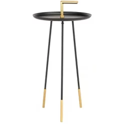 Delia Handle Side Table - Black/Gold - Safavieh -Cozy Living Deals Store GUEST e00fa388 c3fe 456d b0bc c7d788c23b08