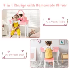 Costway Kids Vanity Princess Makeup Dressing Table Stool Set W/ Mirror Drawer 13 Costway Kids Vanity Princess Makeup Dressing Table Stool Set W/ Mirror Drawer -Cozy Living Deals Store GUEST e041d953 7947 447a 8490 5f14f1bf729a