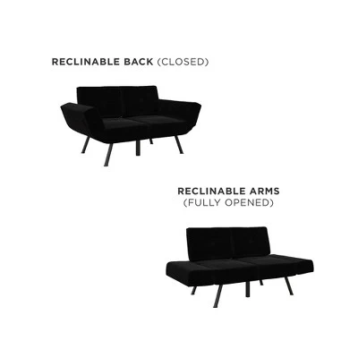 RealRooms Euro Upholstered Tufted Loveseat Futon With Storage Pockets 5 RealRooms Euro Upholstered Tufted Loveseat Futon With Storage Pockets - Image 5