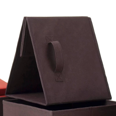 Set Of 4 Capri Foldable Fabric Baskets Chocolate - Winsome 2 Set Of 4 Capri Foldable Fabric Baskets Chocolate - Winsome - Image 2