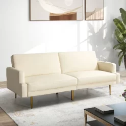 Lanna 76"Wide Vegan Leather Modern Style Convertible Futon Sofa Bed For Living Room Guest Bedroom | ARTFUL LIVING DESIGN -Cozy Living Deals Store GUEST e0a5820e 7e8f 4c39 b03a f0b76a02244e