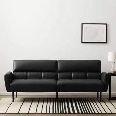 Comfort Collection Futon Sofa Bed With Box Tufting - Lucid 9 Comfort Collection Futon Sofa Bed With Box Tufting - Lucid - Image 9