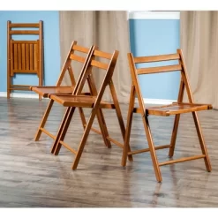 4pc Robin Folding Chair Set Teak Brown - Winsome -Cozy Living Deals Store GUEST e0ef4218 9931 4371 b214 bbfc20aaabb4