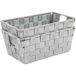 Farmlyn Creek Grey Woven Basket For Bathroom, Closet And Pantry Storage Organizer (11.4 X 6.5 X 4.5 In) 10 Farmlyn Creek Grey Woven Basket For Bathroom, Closet And Pantry Storage Organizer (11.4 X 6.5 X 4.5 In) -Cozy Living Deals Store GUEST e1443a9b 690e 4d32 b13f 16d49d4b13c2