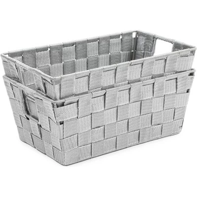 Farmlyn Creek Grey Woven Basket For Bathroom, Closet And Pantry Storage Organizer (11.4 X 6.5 X 4.5 In) 5 Farmlyn Creek Grey Woven Basket For Bathroom, Closet And Pantry Storage Organizer (11.4 X 6.5 X 4.5 In) - Image 5