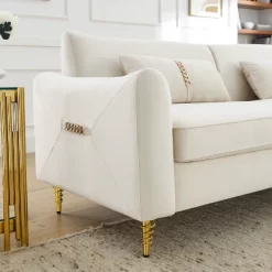 80.3" Modern Velvet Tufted Sofa With 2 Pillows And Gold Legs - ModernLuxe 19 80.3" Modern Velvet Tufted Sofa With 2 Pillows And Gold Legs - ModernLuxe -Cozy Living Deals Store GUEST e159de02 1596 4513 8854 bc5f2077d03f