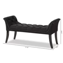 Chandelle Luxe And Contemporary Velvet Upholstered Bench Black - Baxton Studio -Cozy Living Deals Store GUEST e2475389 4bcd 42f5 8dde 41566290cbbe