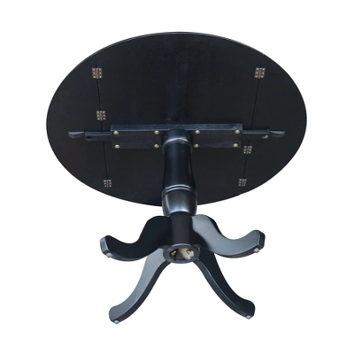 Davidson Round Dual Drop Leaf Pedestal Table Black - International Concepts 9 Davidson Round Dual Drop Leaf Pedestal Table Black - International Concepts - Image 9