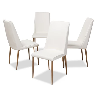 Set Of 4 Chandelle Modern And Contemporary Faux Leather Upholstered Dining Chairs - Baxton Studio 6 Set Of 4 Chandelle Modern And Contemporary Faux Leather Upholstered Dining Chairs - Baxton Studio - Image 6